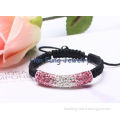 Pink Bracelet Multiple Shiny Crystal Paved Shamballa Bead Bracelet NP10019